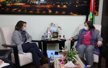 مي الكيلة تجتمع بنائب المنسق الخاص للأمم المتحدة للشؤون الإنسانية في فلسطين