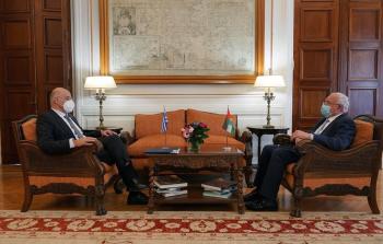 لقاء رياض المالكي بوزير الخارجية اليوناني