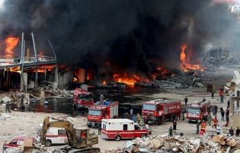 حريق مجمع تجاري في بغداد