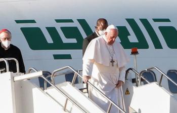 البابا فرنسيس يصل الى اربيل في العراق