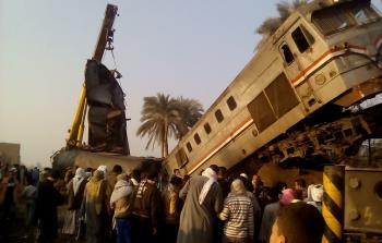 صورة أرشيفية لحادث قطار سابق في مصر
