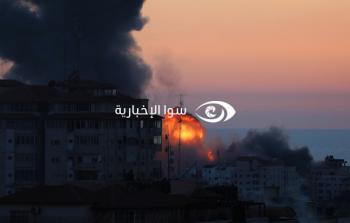 إحدى الغارات على مدينة غزة
