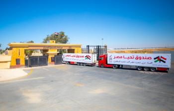 قافلة المساعدات المصرية تصل غزة عبر معبر رفح البري