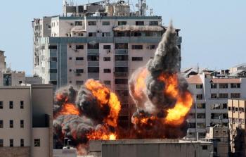 قصف برج الجلاء خلال العدوان على غزة عام 2021