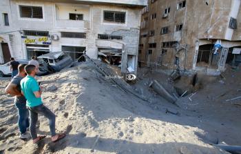 آثار القصف الإسرائيلي على مدينة غزة صباح اليوم