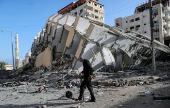 جانب من الدمار الذي خلفه القصف على غزة