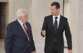 الرئيس محمود عباس ونظيره السوري بشار الأسد - أرشيف