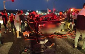 وفاتان و13 إصابة بحادث سير مروع على شارع الشهداء جنوب جنين