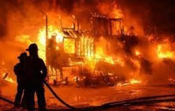حريق داخل مستفى الحسين في العراق