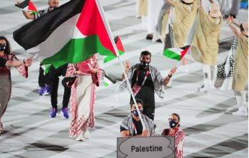 صورة أرشيفية للبعثة الرياضية الفلسطينية في أولمبياد طوكيو 2020