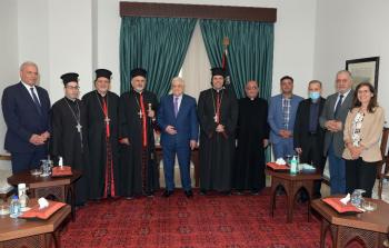 جانب من لقاء الرئيس عباس للوفد المسيحي