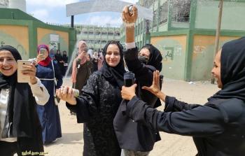 فرحة طلبة الثانوية العامة في غزة اليوم