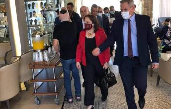 وزيرة الصحة مي الكيلة خلال لقاء مع وفد وزاري إسرائيلي في القدس