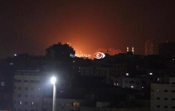 خلال قصف الاحتلال لأحد الأهدافا في قطاع غزة