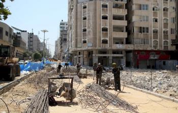 تضرر مبان في شارع الوحدة بغزة