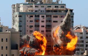 قصف برج الجلاء في غزة