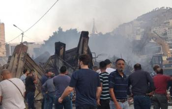 حريق داخل سوق العتيق في نابلس