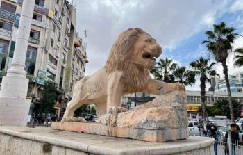 تماثيل الاسود على دوار المنارة في رام الله