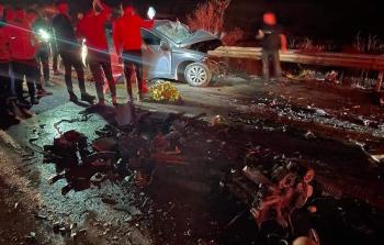 مصرع 4 أشخاص وإصابة إثنين بحادث سير جنوب نابلس