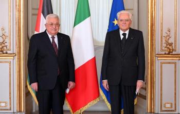 الرئيس عباس يجتمع مع رئيس إيطاليا في روما