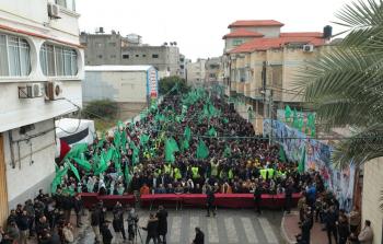 مسير لحماس جنوب غزة مع ذكرى انطلاقتها