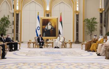 اجتماع محمد بن زايد بالرئيس الإسرائيلي في أبو ظبي
