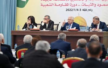 الرئيس محمود عباس في جلسة المجلس الثوري لحركة فتح