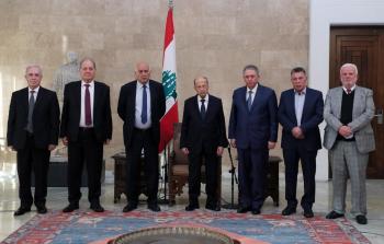 لقاء الرئيس اللبناني وفدًا من حركة فتح