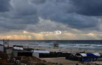 بحر غزة إثر منخفض جوي - ارشيف (وكالة سوا)