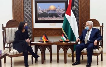 الرئيس الفلسطيني محمود عباس يستقبل وزيرة الخارجية الألمانية أنالينا بيربوك