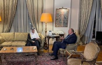 شكري يستقبل وزير خارجية قطر في القاهرة