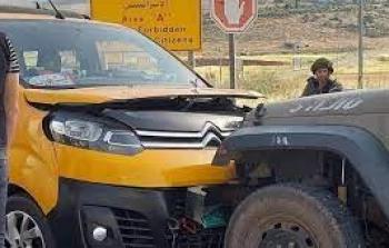 إصابة ثلاث معلمات بحادث سير مع آلية عسكرية إسرائيلية شرق نابلس