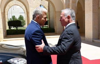 لقاء الملك الأردني عبد الله الثاني مع رئيس حكومة الاحتلال يائير لابيد في عمّان