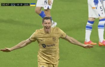 هدف روبرت ليفاندوفسكي ضد ريال سوسييداد بعد 55 ثانية