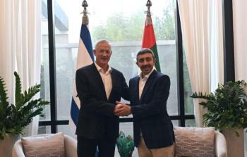 وزير الجيش الاسرائيلي بيني غانتس يلتقي مع وزير الخارجية الاماراتي عبدالله بن زايد