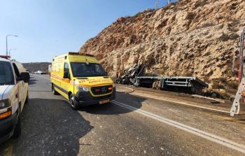 مصرع شخصين بحادث تصادم بين شاحنتين إسرائيلية وفلسطينية