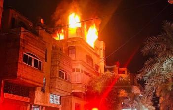 حريق منزل في جباليا شمال قطاع غزة