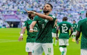 لاعبو المنتخب السعودي خلال مباراة الأرجنتين السابقة في كأس العالم 2022
