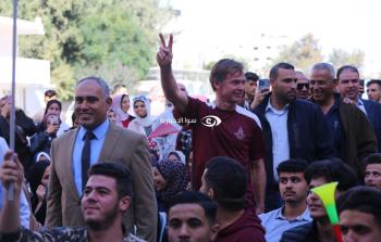 ممثل الاتحاد الأوروبي في فلسطين سفين كون فون بورغسدورف في زيارة إلى جامعة غزة ومشاهدة مباراة كأس العالم 2022