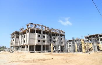 أعمال البناء في المدن المصرية في غزة