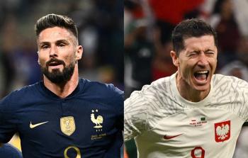 لاعبا منتخبي فرنسا وبولندا وجها لوجه اليوم في كأٍ العالم 2022