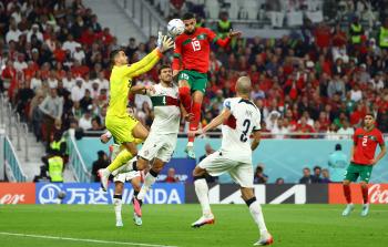 قفزة يوسف النصيري في مباراة المغرب والبرتغال ضمن كأس العالم 2022