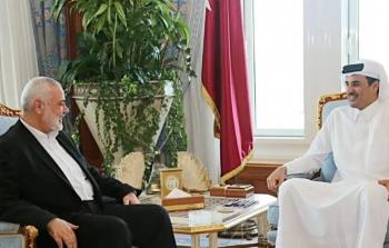 رئيس المكتب السياسي لحركة حماس برفقة أمير دولة قطر 