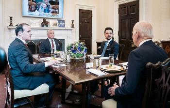 اجتماع العاهل الأردني مع الرئيس الأمريكي