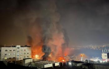 حوارة - حريق ناجم عن اعتداءات المستوطنين