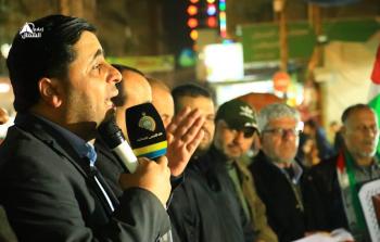 الناطق باسم حماس عبد اللطيف القانوع خلال الوقفة
