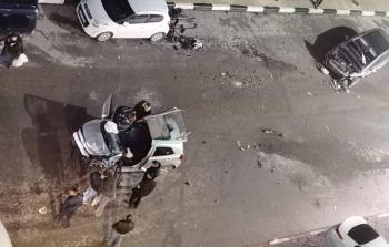 حادث تصادم مركبتين في رام الله