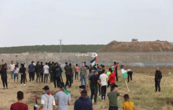 تظاهرة شرق غزة احتجاجاً على مسيرة الأعلام