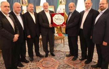لقاء هنية ووفد حماس مع أمين عام مجلس الأمن القومي الإيراني