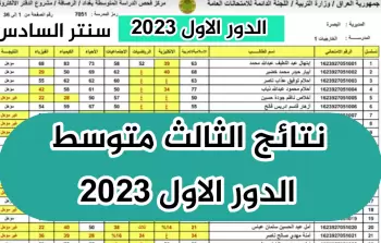 رابط الاستعلام عن نتائج الثالث المتوسط 2023 العراق